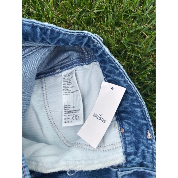 Sz 8 Hollister Co Curvy Low-Rise Baggy Jort In Medium Wash NWT - Picture 6 of 6